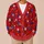 Red Floral Blooms for Cozy Autumn Layering and Everyday Colorful Style for Women All-over Print Knitted Cardigan - 6
