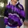 Purple Silver Glitter Stripes For Bold Everyday Streetwear And Night Out Style All-over Print Hoodie (Lightweight) - 5