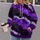 Purple Silver Glitter Stripes For Bold Everyday Streetwear And Night Out Style All-over Print Hoodie (Lightweight) - 2