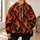 Vibrant Orange Flame Motifs for Festival Nights and Bold Everyday Streetwear Style All-over Print Hoodie (Lightweight) - 6