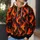Vibrant Orange Flame Motifs for Festival Nights and Bold Everyday Streetwear Style All-over Print Hoodie (Lightweight) - 5