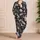 Charcoal Cat Motif Bedtime Lounge Set For Teens And Cat Lovers, Cozy Night Style Satin Pajamas Set - 4