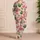 Watermelon And Blossom Motif For Summer Lounging, Soft Blush Pink For Women Summer Style Satin Pajamas Set - 4