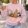 Autumn Kittens With Pumpkins And Falling Leaves For Cozy Halloween Season Celebrations All-over Print Knitted Sweater - 5