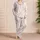 Pastel Ribbon And Star Motif For Cozy Lounge Evenings And Giftable Gifts For Women Satin Pajamas Set - 4