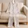 Pastel Ribbon And Star Motif For Cozy Lounge Evenings And Giftable Gifts For Women Satin Pajamas Set - 5