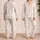 Pastel Ribbon And Star Motif For Cozy Lounge Evenings And Giftable Gifts For Women Satin Pajamas Set - 2