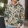 Teal Blue Floral Vine and Ochre Botanical Motifs for Relaxed Everyday Wear Gifts All-over Print Hoodie (Lightweight) - 5