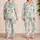 Coral Tulip Blooms Cozy Sleep and Lounge Wear for Everyday Home Days for Little Girls Satin Pajamas Set - 2