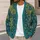 Teal Olive Folk Botanical Motifs for Cozy Autumn Layering and Everyday Style All-over Print Knitted Cardigan - 5