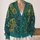 Teal Olive Folk Botanical Motifs for Cozy Autumn Layering and Everyday Style All-over Print Knitted Cardigan - 2