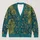 Teal Olive Folk Botanical Motifs for Cozy Autumn Layering and Everyday Style All-over Print Knitted Cardigan - 1