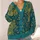 Teal Olive Folk Botanical Motifs for Cozy Autumn Layering and Everyday Style All-over Print Knitted Cardigan - 4