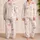 Easter Bunny And Bow Watercolor On Ivory For Cozy Spring Nights At Home For Girls Satin Pajamas Set - 2