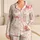 Easter Bunny And Bow Watercolor On Ivory For Cozy Spring Nights At Home For Girls Satin Pajamas Set - 1