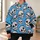 Light Blue Distressed Skull Motif for Alternative Streetwear and Halloween Style for Men All-over Print Hoodie (Lightweight) - 6