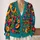 Colorful Folk Art Chickens for Farmhouse Style and Creative Everyday Layering for Women All-over Print Knitted Cardigan - 2