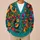 Colorful Folk Art Chickens for Farmhouse Style and Creative Everyday Layering for Women All-over Print Knitted Cardigan - 6