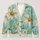 Blue Butterfly and Wildflower Garden for Relaxed Everyday Spring Style for Women All-over Print Knitted Cardigan - 1