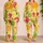 Watercolor Citrus Slice Summer Evenings Gift for Fruit Lovers and Vacation Days Satin Pajamas Set - 2