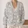 White Floral Sprigs for Soft Garden Days and Relaxed Everyday Layering All-over Print Knitted Cardigan - 2