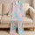 Pastel Shells And Starfish Seaside Resort Gift For Beach Getaways And Relaxing Nights Satin Pajamas Set - 5