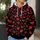 Red Hearts On Black For Valentine Romance And Everyday Love All-over Print Hoodie (Lightweight) - 5