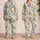 Retro Triangle Motif For Boho Vacations And Cozy Nights In Warm White Loungewear Satin Pajamas Set - 2