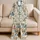 Retro Triangle Motif For Boho Vacations And Cozy Nights In Warm White Loungewear Satin Pajamas Set - 5