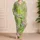 Spring Green Floral Butterfly At-Home Wear For Vacation Days And Cozy Relaxation Satin Pajamas Set - 4