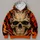 Beige Skull and Ember Flames for Halloween Nights and Autumn Outdoor Style All-over Print Hoodie (Lightweight) - 4