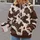 Cream And Chocolate Cowhide Spots For Casual Ranch Style Everyday Wear All-over Print Hoodie (Lightweight) - 2