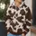 Cream And Chocolate Cowhide Spots For Casual Ranch Style Everyday Wear All-over Print Hoodie (Lightweight) - 5