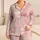 Blush Pink Marble Swirls for Cozy Evenings and Relaxed At-Home Comfort for Women Satin Pajamas Set - 1