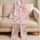 Blush Pink Marble Swirls for Cozy Evenings and Relaxed At-Home Comfort for Women Satin Pajamas Set - 5