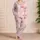 Blush Pink Marble Swirls for Cozy Evenings and Relaxed At-Home Comfort for Women Satin Pajamas Set - 4