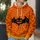 Pumpkin Bat Halloween Motif For Autumn Parties, Trick Or Treating And Outdoor Festivities All-over Print Hoodie (Lightweight) - 5