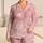 Blush Ripple Medallion Motif For Cozy Nights, Gifting, And Travel For Women And Teens Satin Pajamas Set - 1