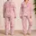 Blush Ripple Medallion Motif For Cozy Nights, Gifting, And Travel For Women And Teens Satin Pajamas Set - 2