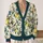 Lemon Bluebird Garden Motifs For Relaxed Summer Layering And Weekend Strolls Outdoors All-over Print Knitted Cardigan - 2