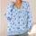 Blue Wildflower Blooms for Casual Layering and Date Nights, Plus Size Women's Style All-over Print Knitted Cardigan - 4