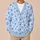 Blue Wildflower Blooms for Casual Layering and Date Nights, Plus Size Women's Style All-over Print Knitted Cardigan - 6