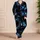 Midnight Black Electric Blue Abstract Lounge Wear For Cybertech Style Enthusiasts Satin Pajamas Set - 4