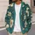 Teal Cream Floral Motif Layering Style For Beach Dates And Casual Days For Women All-over Print Knitted Cardigan - 5