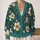 Teal Cream Floral Motif Layering Style For Beach Dates And Casual Days For Women All-over Print Knitted Cardigan - 2