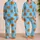 Sky Blue Basketball Motif for Game Nights, Training Days, and Casual Comfort All Day Satin Pajamas Set - 2