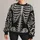 Silver Skeleton Bones for Halloween Parties and Bold Dark Seasonal Streetwear Style All-over Print Knitted Sweater - 1