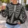 Silver Skeleton Bones for Halloween Parties and Bold Dark Seasonal Streetwear Style All-over Print Knitted Sweater - 5