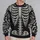 Silver Skeleton Bones for Halloween Parties and Bold Dark Seasonal Streetwear Style All-over Print Knitted Sweater - 2