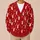 Red Deer Motif Holiday Charm for Cozy Winter Gatherings and Casual Festive Style All-over Print Knitted Cardigan - 6